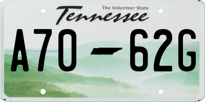 TN license plate A7062G