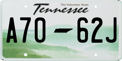TN license plate A7062J