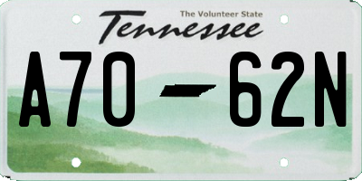 TN license plate A7062N