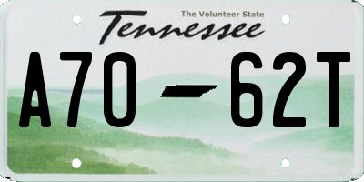 TN license plate A7062T