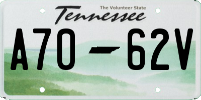 TN license plate A7062V