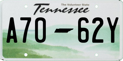 TN license plate A7062Y