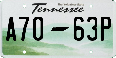 TN license plate A7063P