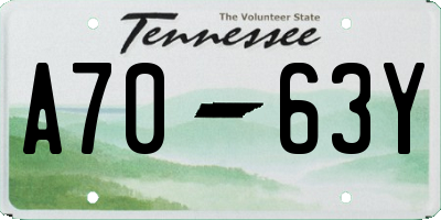 TN license plate A7063Y