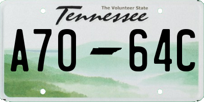 TN license plate A7064C