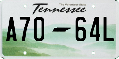 TN license plate A7064L