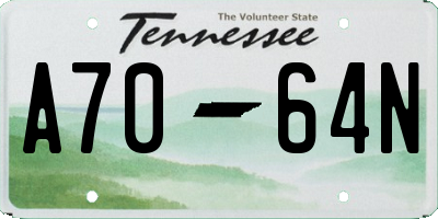 TN license plate A7064N