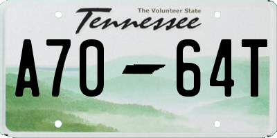 TN license plate A7064T