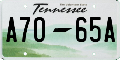 TN license plate A7065A
