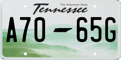 TN license plate A7065G