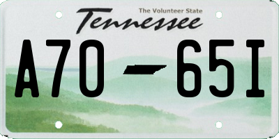 TN license plate A7065I