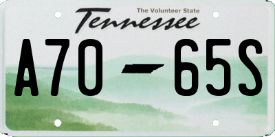 TN license plate A7065S