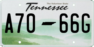 TN license plate A7066G