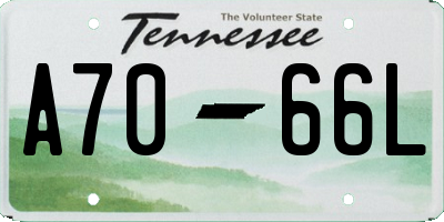 TN license plate A7066L