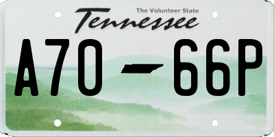 TN license plate A7066P