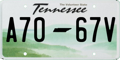 TN license plate A7067V