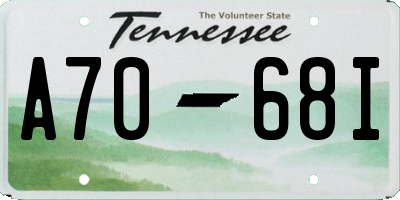 TN license plate A7068I