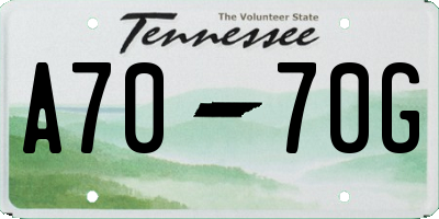 TN license plate A7070G