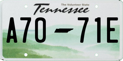 TN license plate A7071E