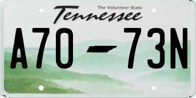 TN license plate A7073N