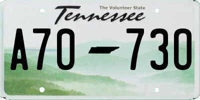 TN license plate A7073O