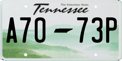 TN license plate A7073P