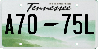 TN license plate A7075L
