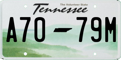 TN license plate A7079M