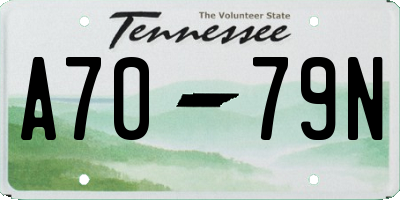 TN license plate A7079N