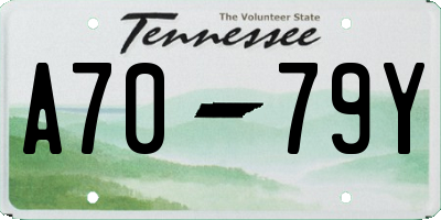 TN license plate A7079Y