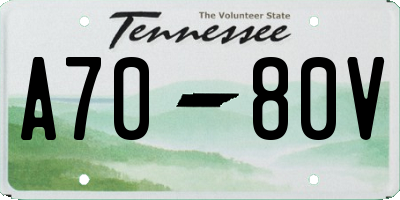 TN license plate A7080V
