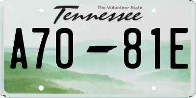 TN license plate A7081E