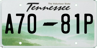 TN license plate A7081P