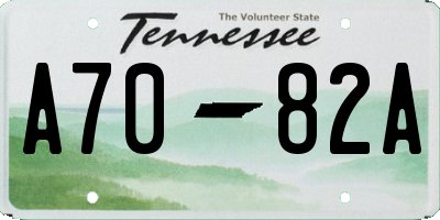 TN license plate A7082A