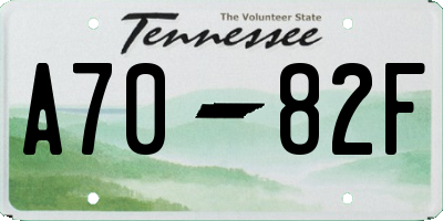 TN license plate A7082F