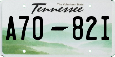 TN license plate A7082I