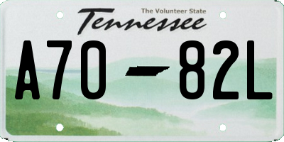TN license plate A7082L