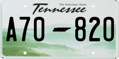 TN license plate A7082O