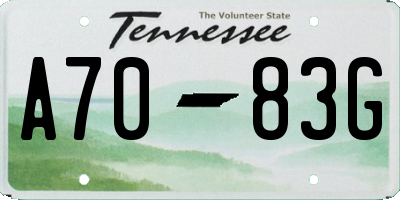 TN license plate A7083G