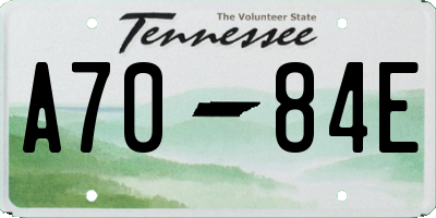 TN license plate A7084E