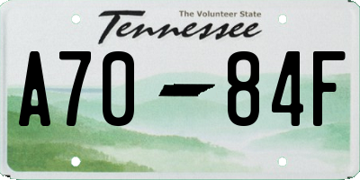 TN license plate A7084F