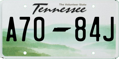 TN license plate A7084J