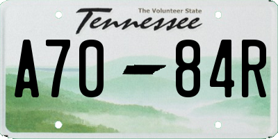 TN license plate A7084R