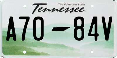 TN license plate A7084V