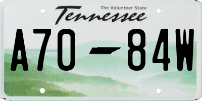 TN license plate A7084W