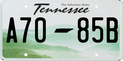 TN license plate A7085B