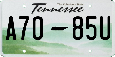 TN license plate A7085U
