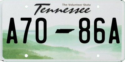 TN license plate A7086A
