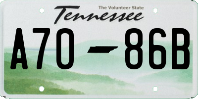 TN license plate A7086B