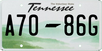TN license plate A7086G
